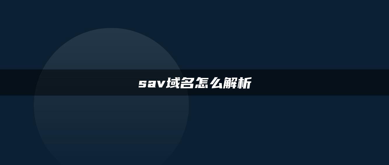 sav域名怎么解析