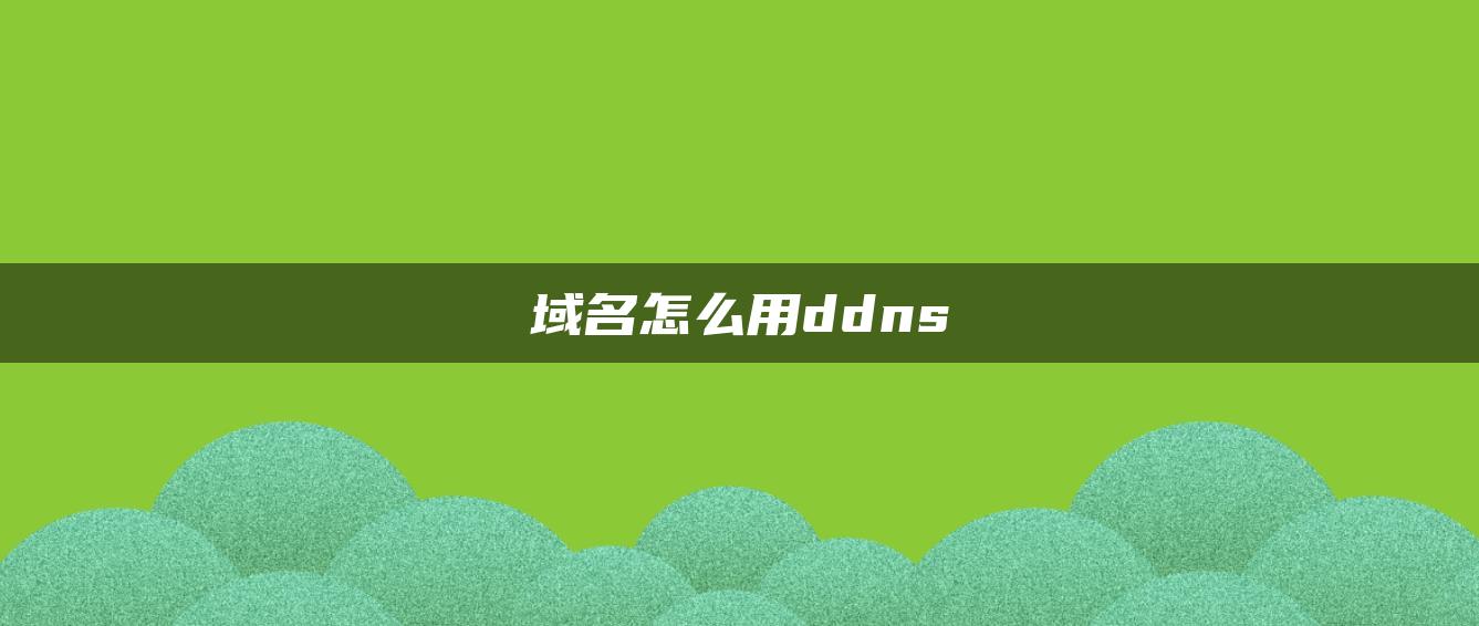 域名怎么用ddns