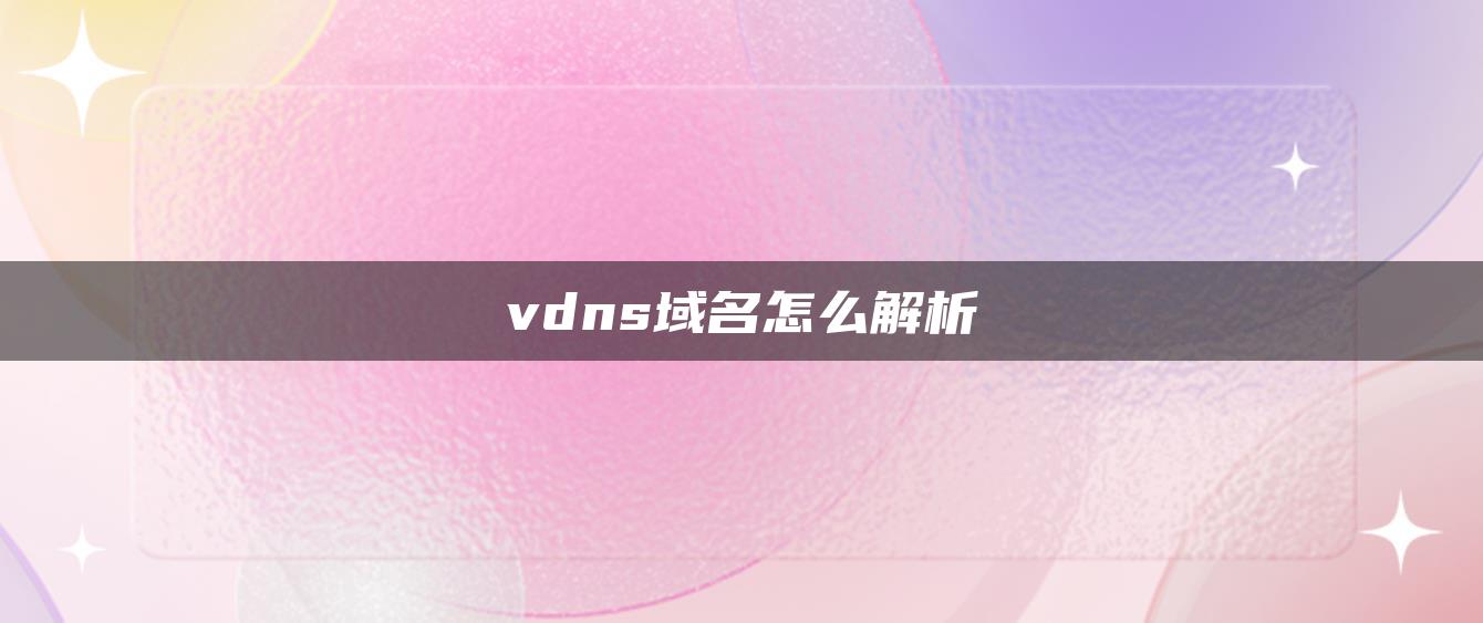 vdns域名怎么解析