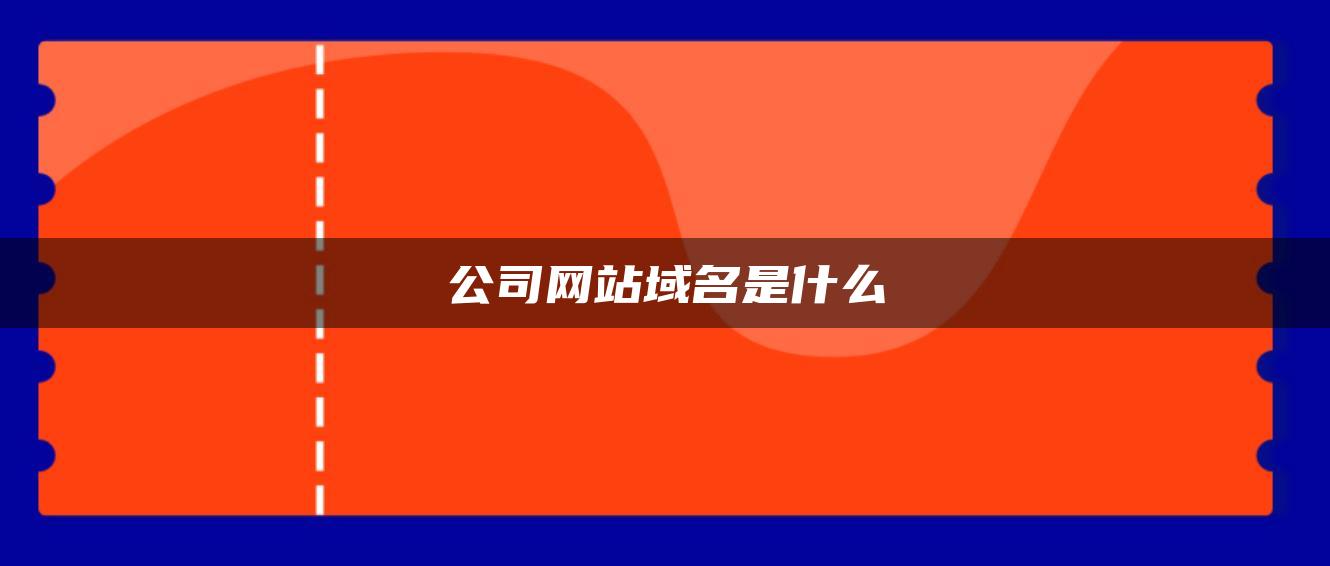 公司网站域名是什么