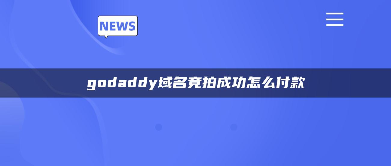 godaddy域名竞拍成功怎么付款