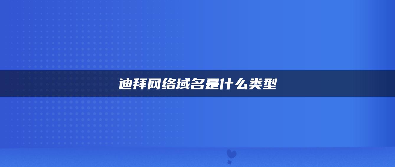 迪拜网络域名是什么类型