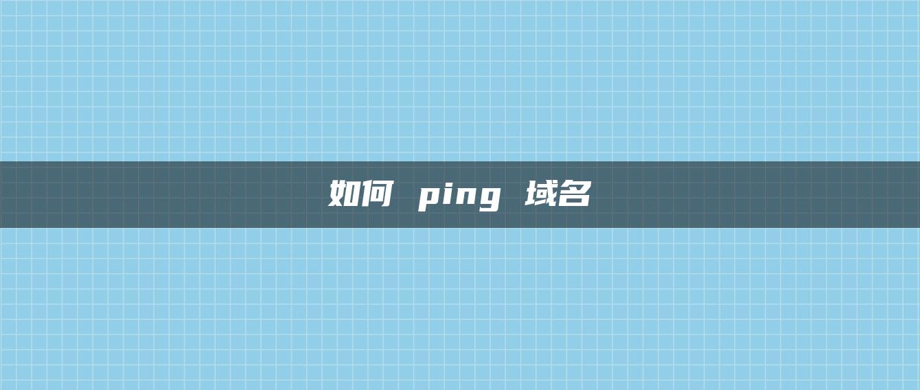 如何 ping 域名