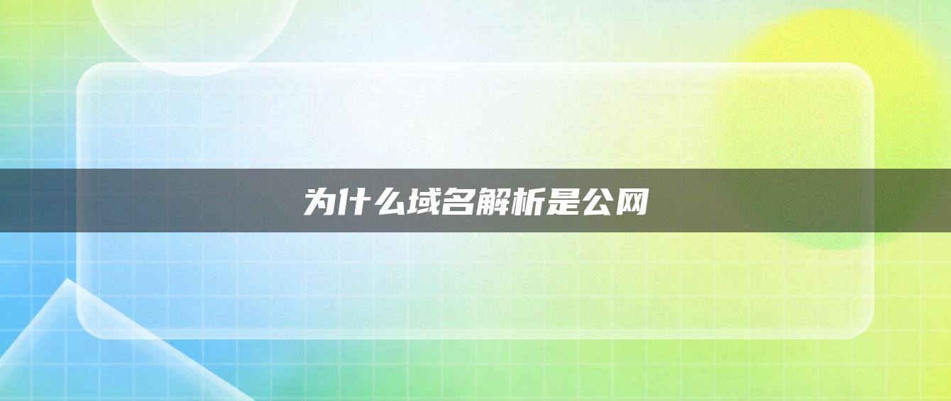 为什么域名解析是公网