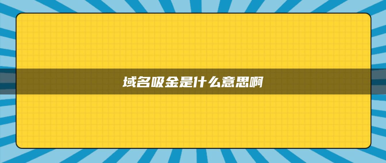 域名吸金是什么意思啊