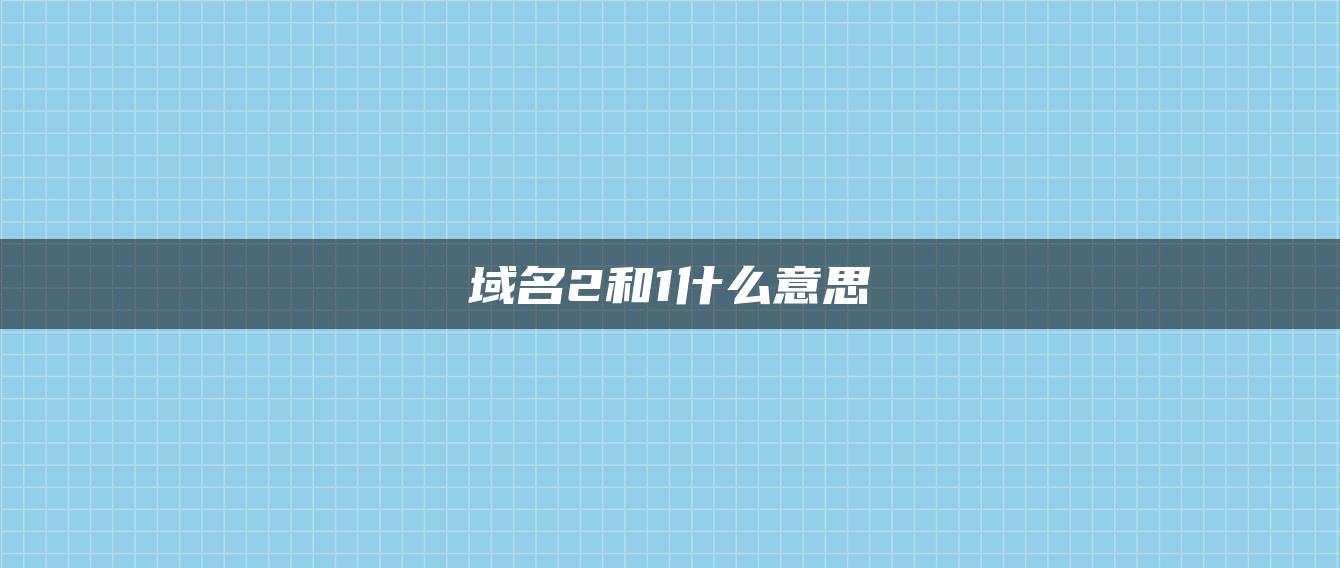 域名2和1什么意思