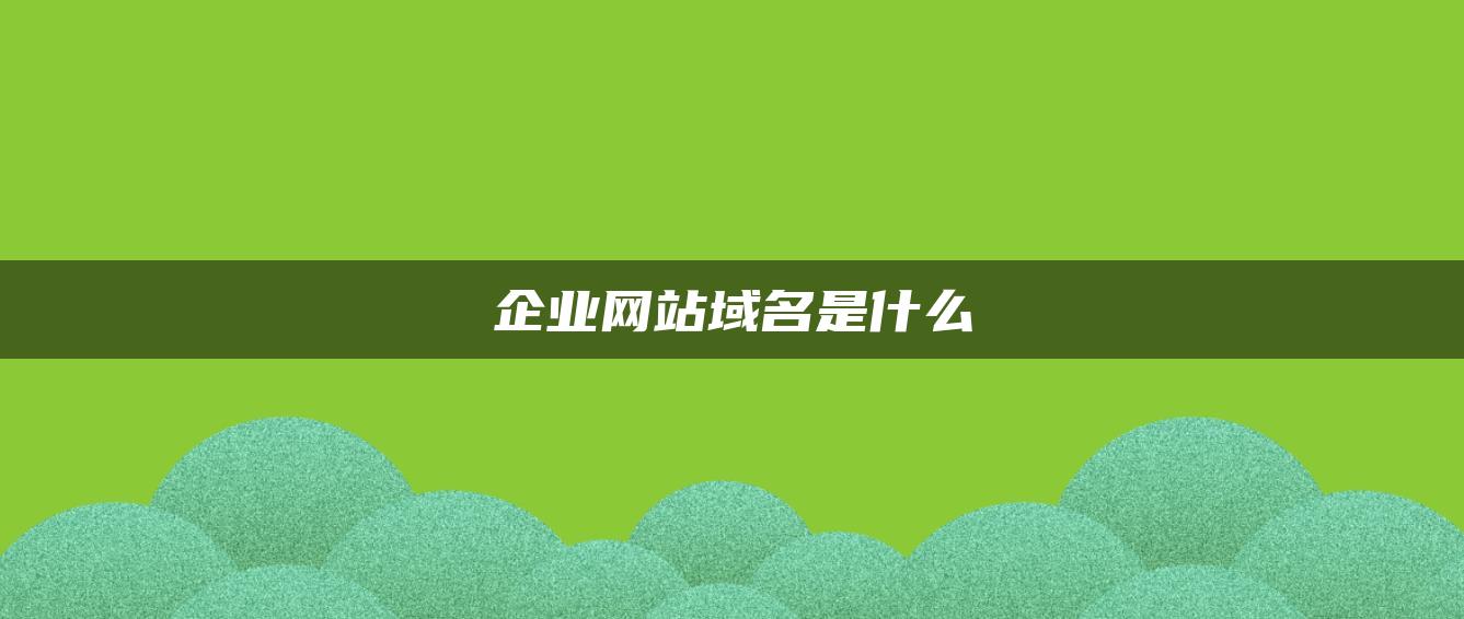 企业网站域名是什么