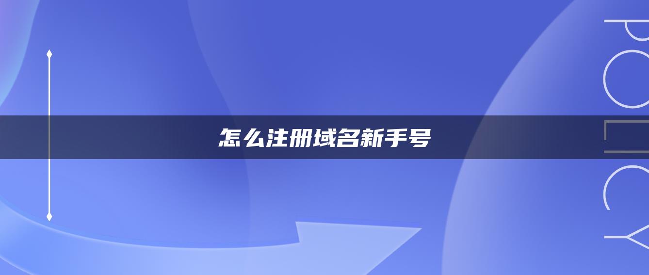 怎么注册域名新手号