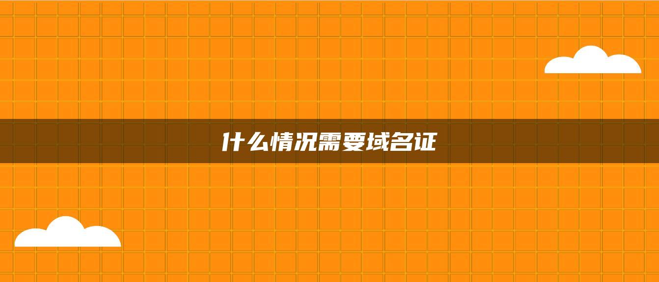 什么情况需要域名证