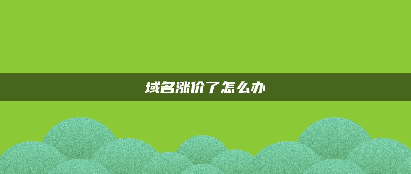 域名涨价了怎么办