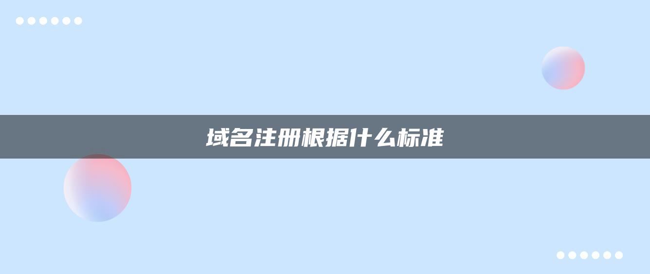 域名注册根据什么标准