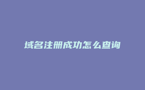 域名注册成功怎么查询