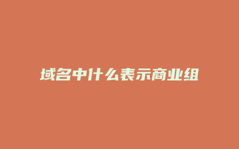 域名中什么表示商业组织的