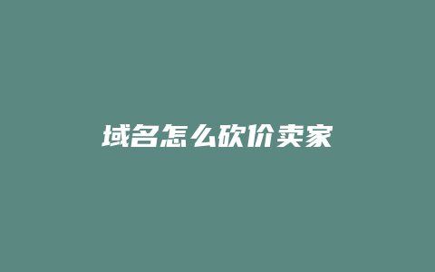 域名怎么砍价卖家