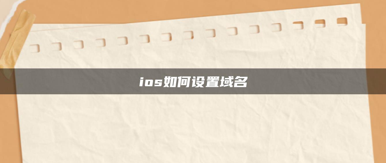 ios如何设置域名