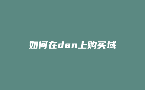 如何在dan上购买域名