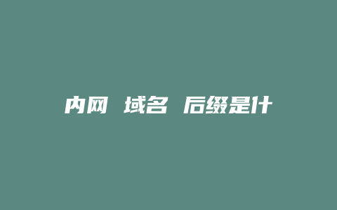 内网 域名 后缀是什么