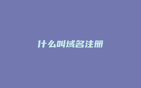 什么叫域名注册