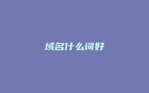 域名什么词好