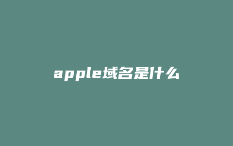 apple域名是什么意思