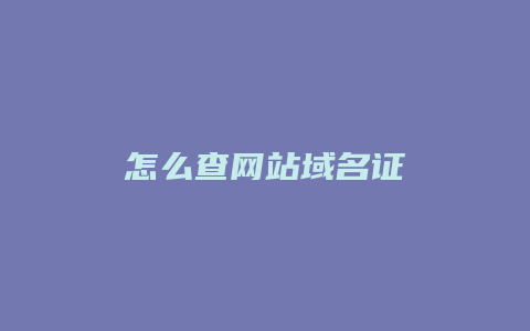 怎么查网站域名证