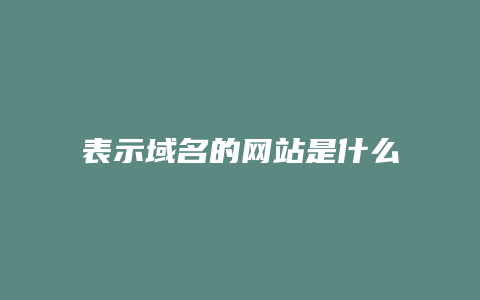 表示域名的网站是什么