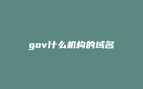 gov什么机构的域名