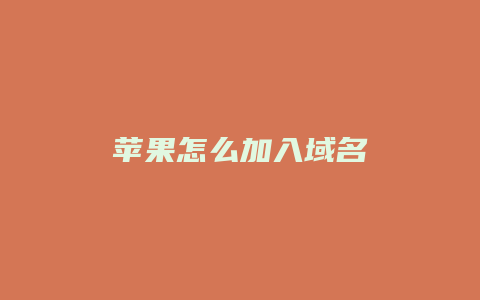 苹果怎么加入域名