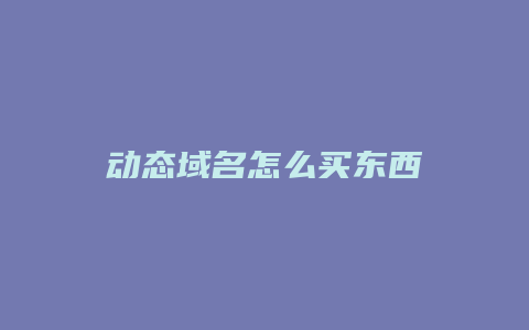 动态域名怎么买东西