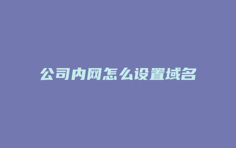 公司内网怎么设置域名访问