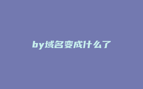 by域名变成什么了