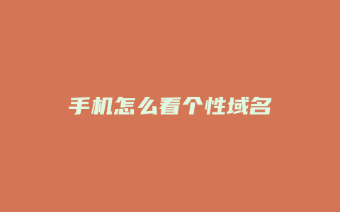 手机怎么看个性域名