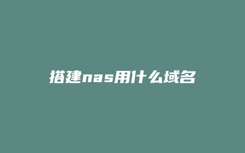 搭建nas用什么域名