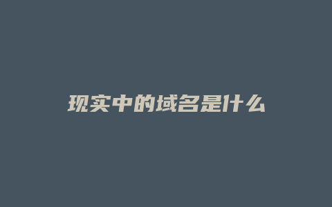 现实中的域名是什么