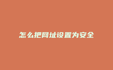 怎么把网址设置为安全域名