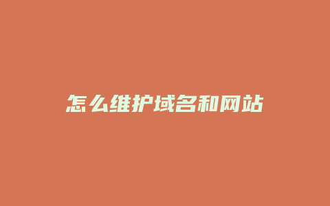 怎么维护域名和网站