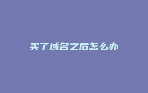 买了域名之后怎么办