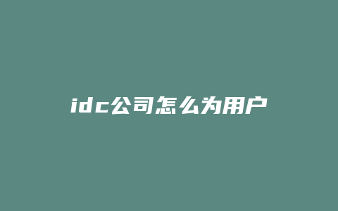 idc公司怎么为用户提供域名服务