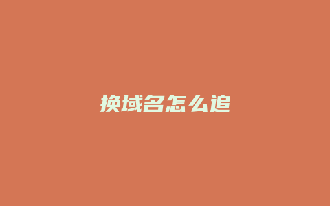 换域名怎么追