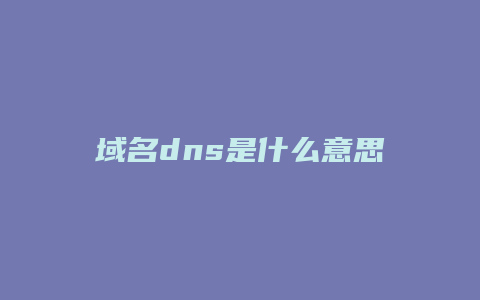 域名dns是什么意思