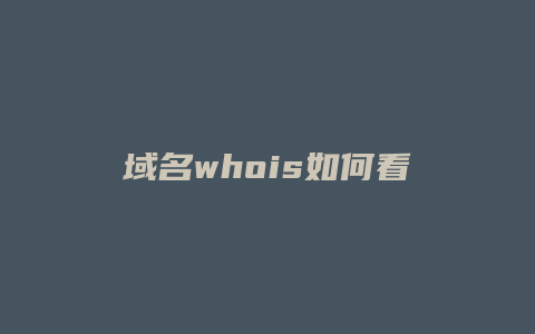 域名whois如何看在哪里注册的