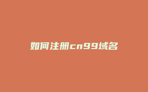 如何注册cn99域名