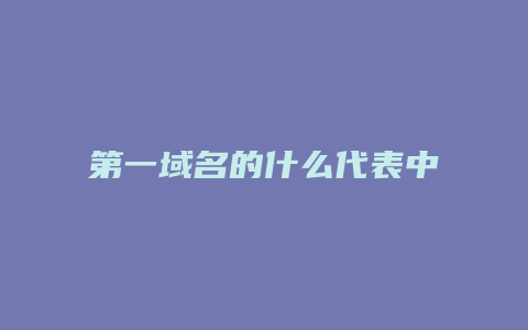 第一域名的什么代表中国